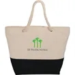 Zippered 12oz Cotton Canvas Rope Tote | https://www.bestnamebadges.com