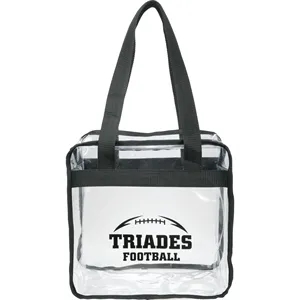 Game Day Clear Zippered Safety Tote | https://www.bestnamebadges.com