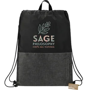 Ash Zippered Recycled Drawstring Bag | https://www.bestnamebadges.com
