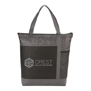 Chrome Non-Woven Zipper Convention Tote | https://www.bestnamebadges.com
