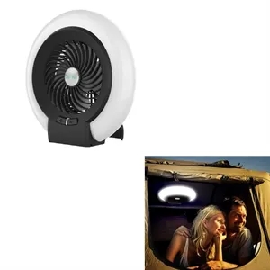 Portable Camping Fan with Rechargeable Battery and Night Lig