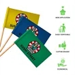 Custom Paper Toothpick Flags - Style A Flag Size 1" x 1.5" | https://www.bestnamebadges.com