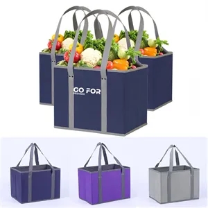Heavy Duty Reusable Shopping Bags with Box Shape