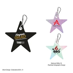 Acrylic Zipper Pull - Star | https://www.bestnamebadges.com