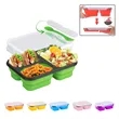 Collapsible Silicone Lunch Boxes with Fork and Spoon | https://www.bestnamebadges.com
