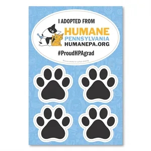 2 in 1 Oval Car Magnet with 4 Paw Prints
