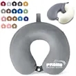 Soft U-Shaped Travel Neck Pillow with Button Closure | https://www.bestnamebadges.com