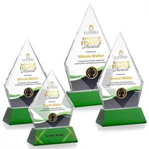 Shelton VividPrint™ Award on Newhaven Base - Green | https://www.bestnamebadges.com