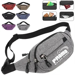 Multi-Pocket Waist Pack with Adjustable Strap and Zippers