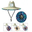 Malabar Fabric Pattern Print Straw Sun Hat | https://www.bestnamebadges.com