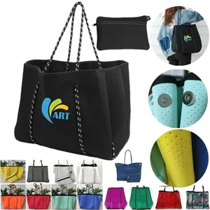 Neoprene Beach Tote Bags | https://www.bestnamebadges.com