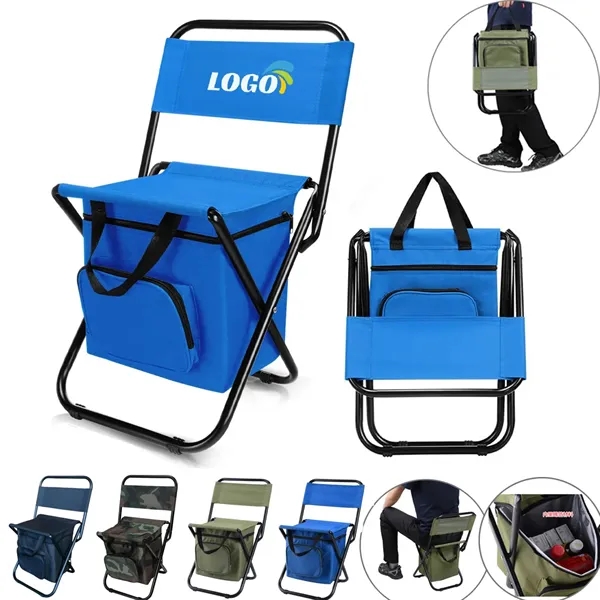 Portable Foldable Camping Chair with Cooler 