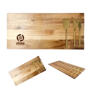 Cheese Board Set with Gold Plated Knives