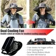 Wide Brim Hat with Solar Powered Rechargeable Fans | https://www.bestnamebadges.com