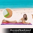 Ultra Soft Oversized Rainbow Striped Beach Towel | https://www.bestnamebadges.com