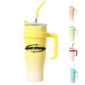 40oz. Portable Car Stainless Steel Vacuum Straw Thermal Mug