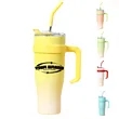 40oz. Portable Car Stainless Steel Vacuum Straw Thermal Mug | https://www.bestnamebadges.com