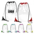 Clear PVC Drawstring Backpack | https://www.bestnamebadges.com