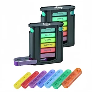 Weekly Stackable Pill Box 4 Times Daily 7 Compartments | https://www.bestnamebadges.com
