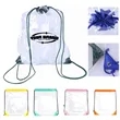 Clear Drawstring Backpack Stadium Approved Waterproof Bag | https://www.bestnamebadges.com