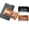 Custom Logo Wood Beard Moustache Comb with Leather Pocket | https://www.bestnamebadges.com
