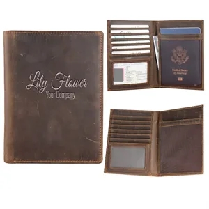 Crazy Genuine Leather Travel Wallet RFID Passport Holder | https://www.bestnamebadges.com