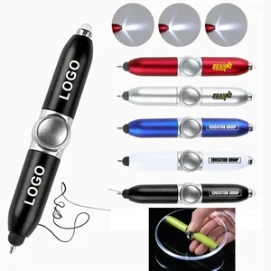 Fidget Finger Spinner Ballpoint Pen with LED Light | https://www.bestnamebadges.com