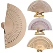 8" Wooden Handheld Sandalwood Gifts Folding Fan | https://www.bestnamebadges.com