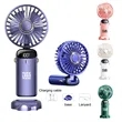 Usb Rechargeable Desk Handheld Fold Mini Fan with Lanyard | https://www.bestnamebadges.com
