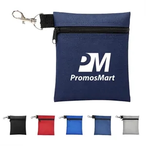 Golf Tee Pouch Zipper Golf Ball Bag with Clip | https://www.bestnamebadges.com