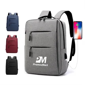 Business Travel Laptop Backpack with Charging Port | https://www.bestnamebadges.com