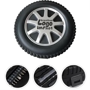 29 in 1 Tire Shaped Tool Kit for DIY Auto and Home Repairs