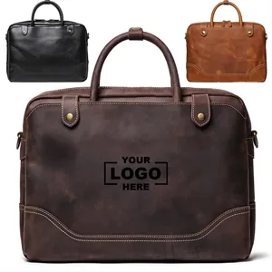 Men's Laptop Document Bag Top Layer Cowhide Casual Retro