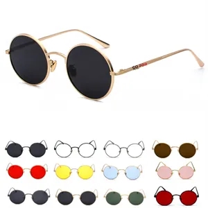 Reflective Lens Round Trendy Sunglasses