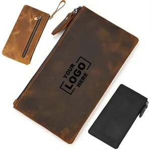 Crazy Horse Leather Men's Long Wallet Fashionable Unisex
