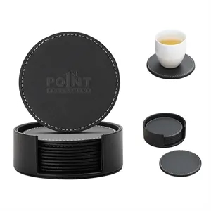 Round Leather Coaster Set