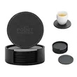 Round Leather Coaster Set | https://www.bestnamebadges.com
