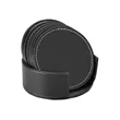 Round Leather Coaster Set | https://www.bestnamebadges.com