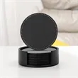 Round Leather Coaster Set | https://www.bestnamebadges.com