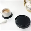 Round Leather Coaster Set | https://www.bestnamebadges.com