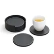 Round Leather Coaster Set | https://www.bestnamebadges.com