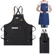 Denim Aprons with Cross Back Adjustable Straps | https://www.bestnamebadges.com