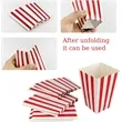 Mini Red and White Striped Popcorn Boxes | https://www.bestnamebadges.com