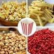 Mini Red and White Striped Popcorn Boxes | https://www.bestnamebadges.com