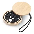 Custom Logo Wood Bamboo Charging Storage Portable Travel Kit | https://www.bestnamebadges.com