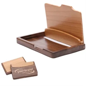 Walnut Wooden Business Card Holder