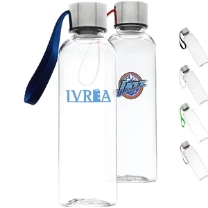 17 oz Transparent Genie Plastic Sports Water Bottle w/ Strap | https://www.bestnamebadges.com