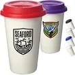 11 oz. Double Wall Ceramic Custom Tumblers W/ Lid | https://www.bestnamebadges.com