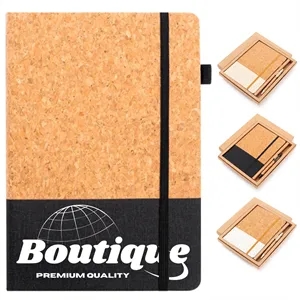 Eco Friendly Cork Gift Soft Wood Notebook Set with Pen