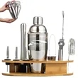 11pcs Stainless Steel Cocktail Shaker Set Bartender Kit | https://www.bestnamebadges.com